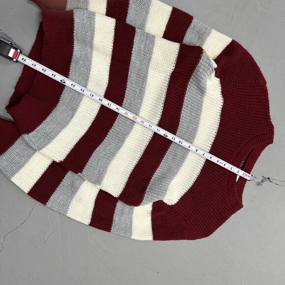 Vintage Jamaica Bay Striped Retro Sweater 80s Large - Picture 4 of 5